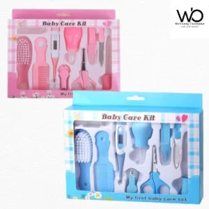 Baby Health Care Gift Kit – Newborn Baby Care Accessories 10pcs – Portable Baby Care Kit Nursing Baby Heath and Grooming – Blue & Pink