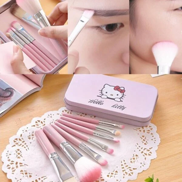 Hello Kitty Makeup Fever Mini Brush Set Pink / Black 7Pcs – Brush Set