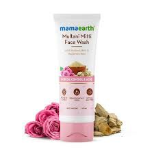 MAMAEARTH Multani Mitti Face Wash for Acne & Oil Control 100ml Gently Cleanses Sebum & Reduces Acne | Non-Drying Formula | with Bulgarian Rose