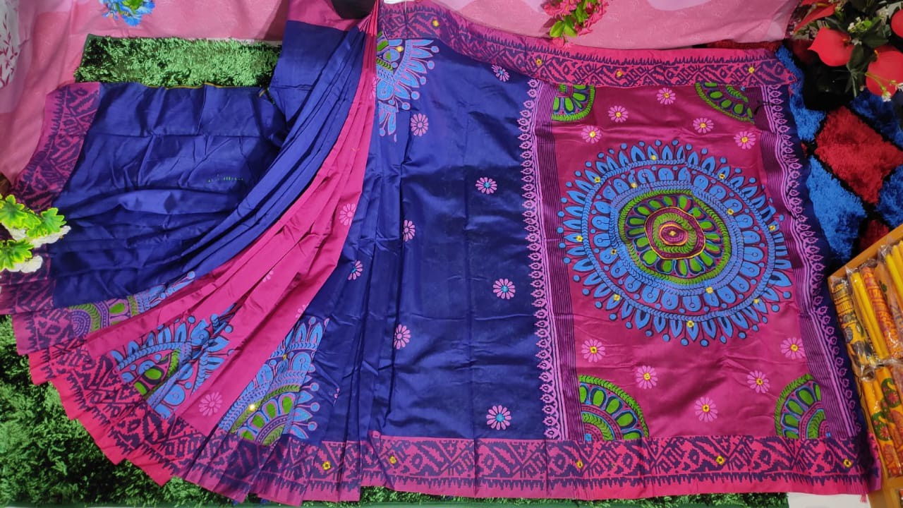 Embroidered Dupion Silk Saree