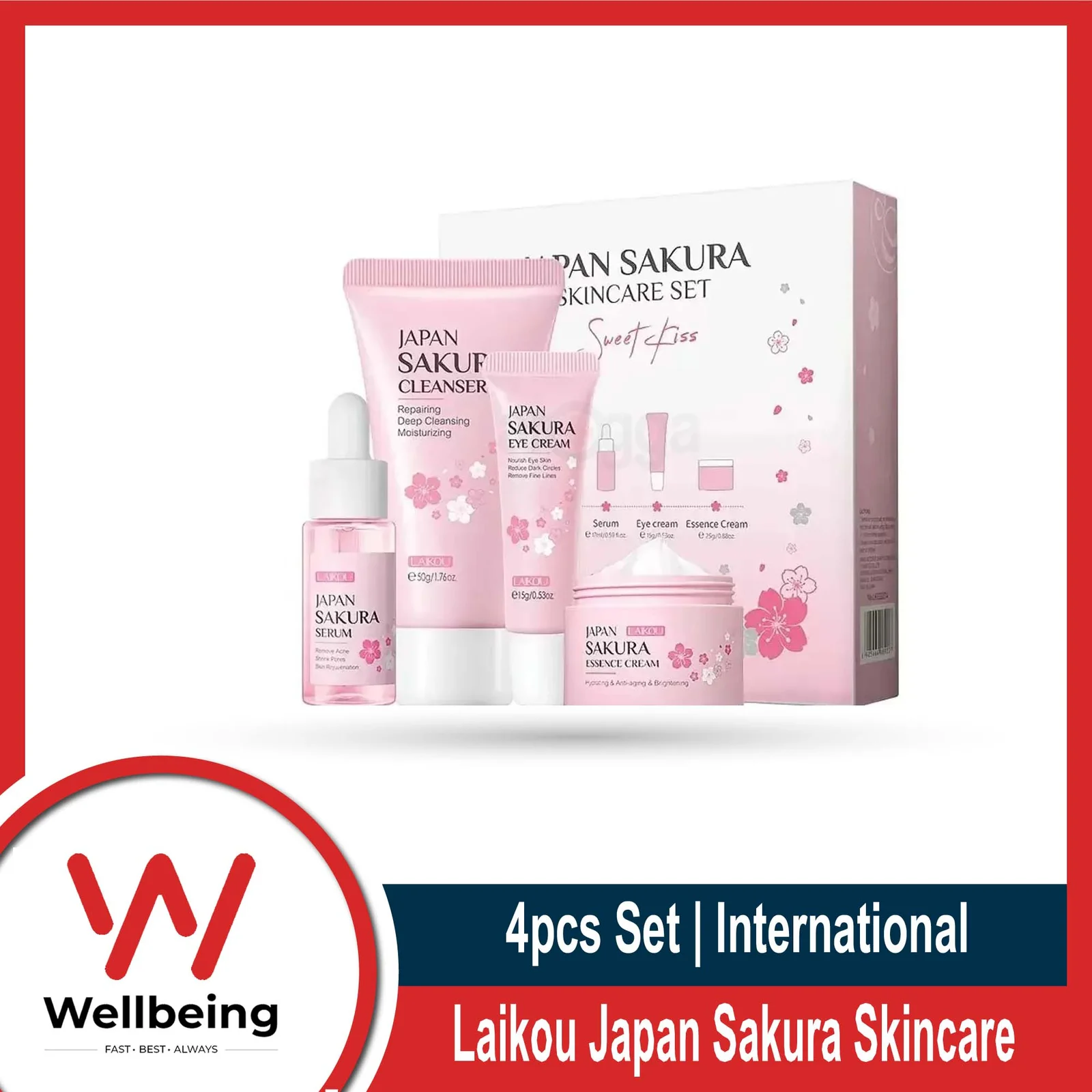 Laikou Japan Sakura Skincare 4pcs Set