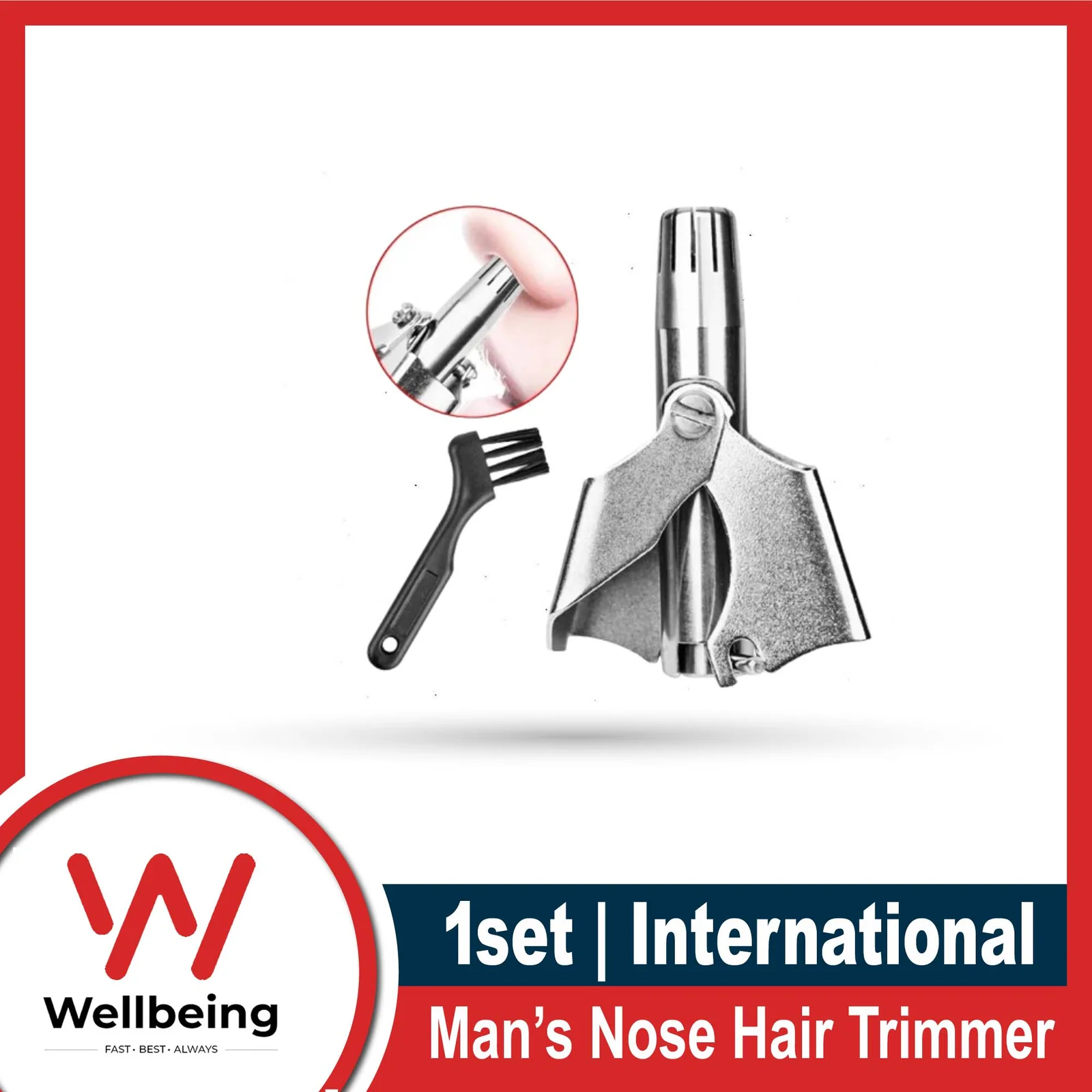 Men’s Nose Hair Trimmer Stainless Steel Manual Trimmer