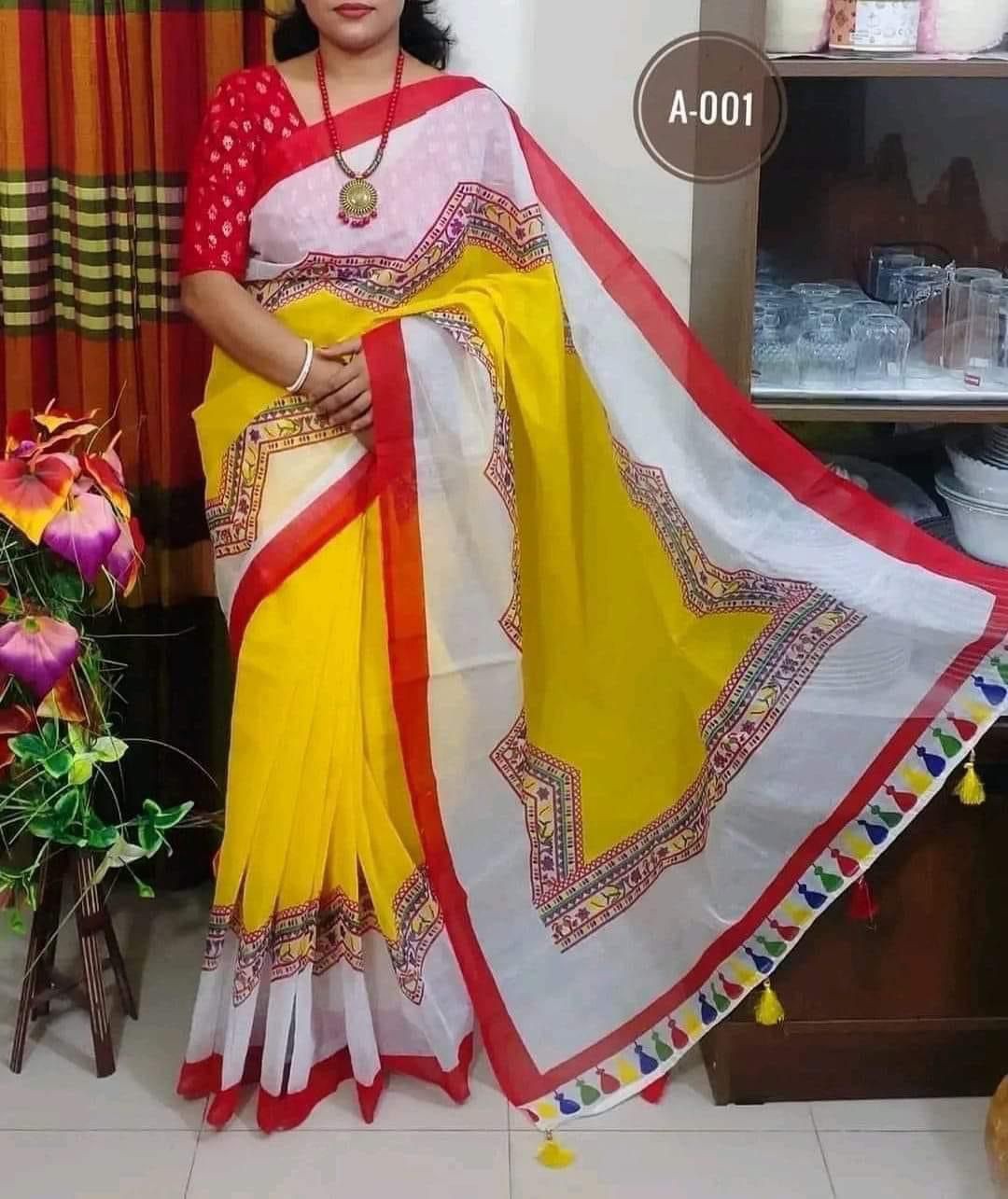 Exclusive Half Silk Skin Print Saree