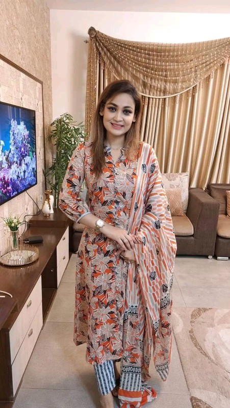 Simple Cotton Embroidery Three Piece