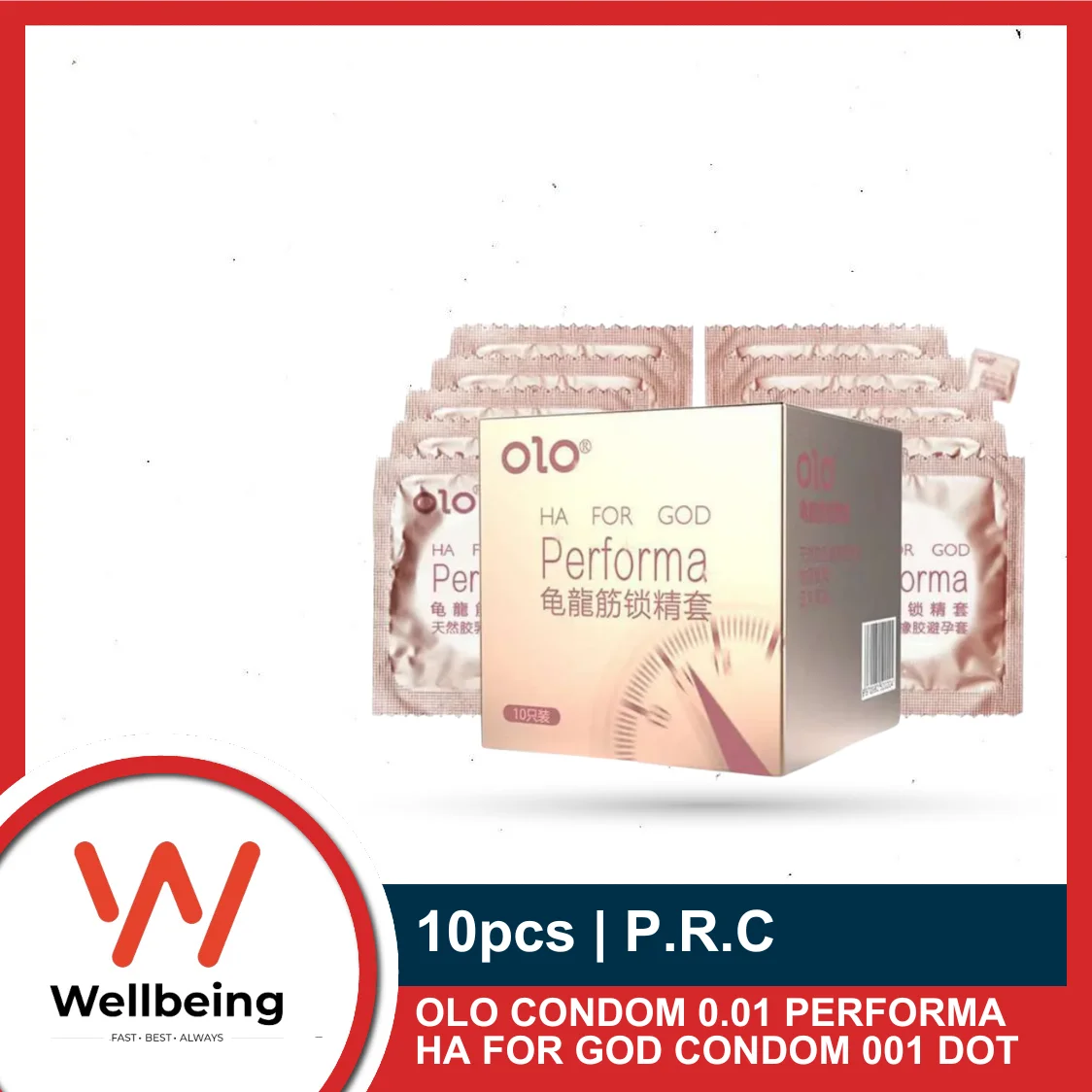 OLO CONDOM 0.01 PERFORMA HA FOR GOD CONDOM 001 DOT 10pcs Condom For Men