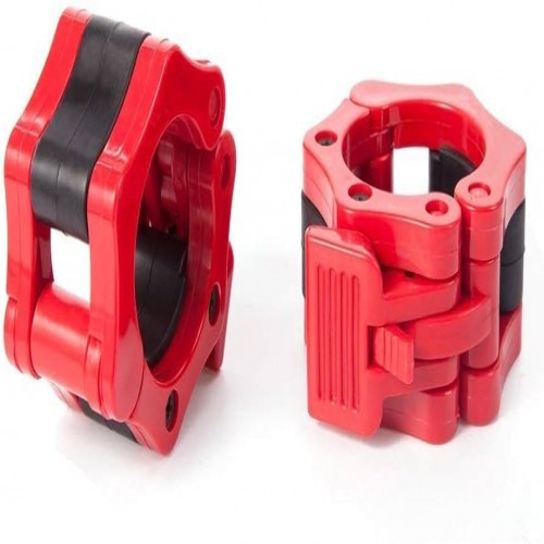 1 Pair Barbell Clamps Olympic Weight Bar Plate Locks Collar Clips Quick Release for Workout Weightlifting Fitness Training