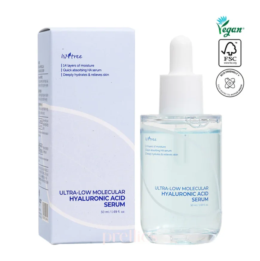 ISNTREE Ultra-low Molecular Hyaluronic Acid Serum 50ml | Quick Absorbing | Deep Hydration & Skin Smoothing | Korean Skincare | Vegan Skincare