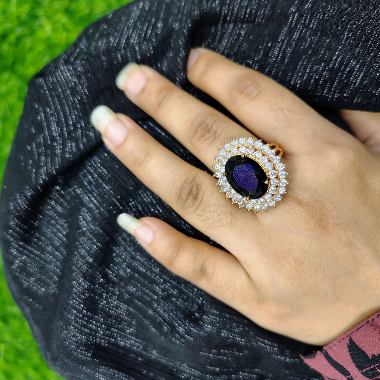 Imperial Violet Crystal Statement Ring
