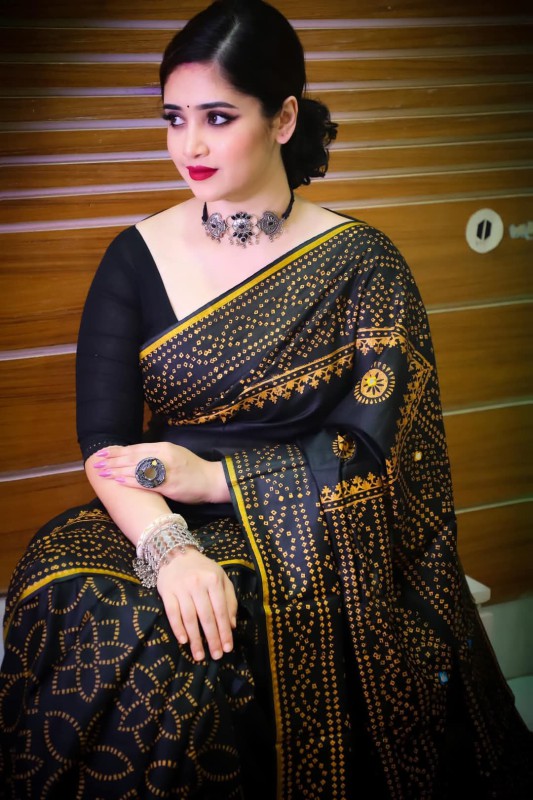Festive Glow Block Print Resham Silk Saree