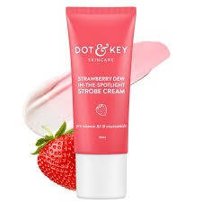 DOT & KEY Strawberry Dew Strobe Cream 30ml For Face Skin Radiance Cream | Moisturizer & Highlighter For Face | For Dewy Glazed Instant Glow | Boosts Hydration | For All Skin Types | For Women & Men | 