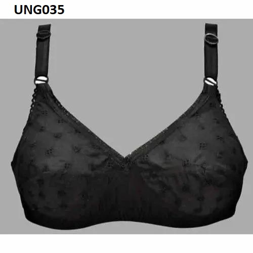 Black Comfortable Soft Cotton Full Chicken Bra