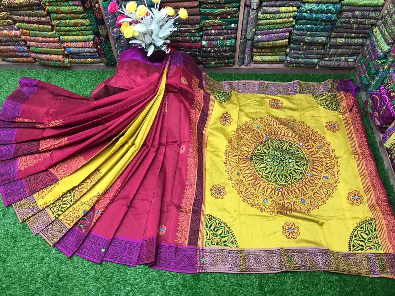 Embroidered Dupion Silk Saree