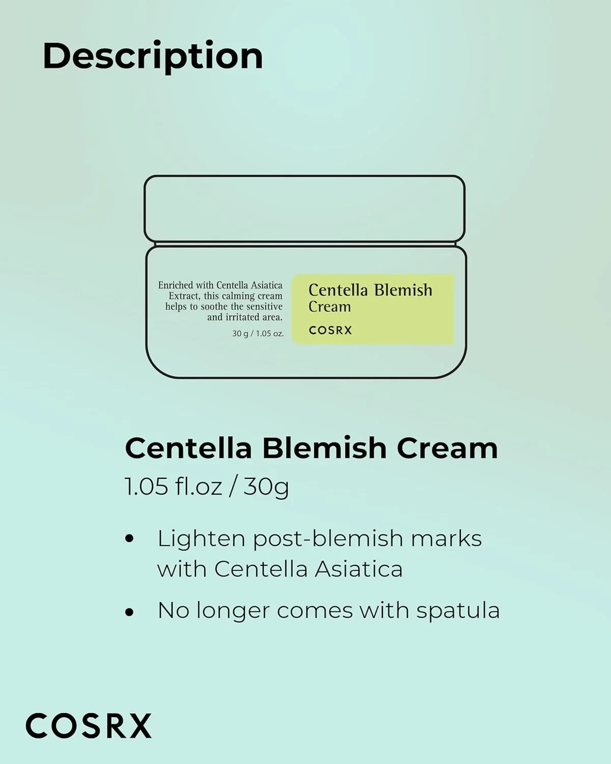 COSRX Centella Blemish Cream 30g | Centella | Korean Skin Care, Vegan, Cruelty Free, Paraben Free