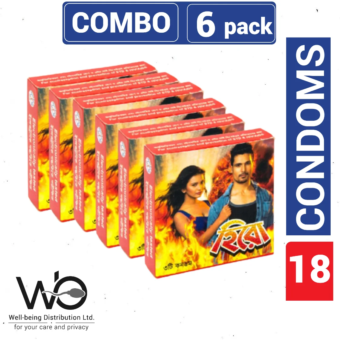 Hero Condom – Combo 6 Pack – 6×3=18pcs Condom