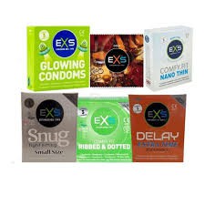 EXS Mix Combo – Cola Flavor, Nano Thin, Glow, Snug, Delay, Ribbed & Dotted Condom for Men | 6 Packs – 3×6=18pcs | UK