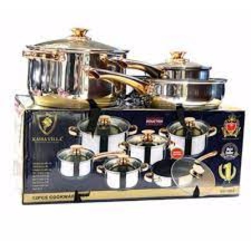 Kaisa Villa Stainless Steel Induction bottom 12pcs Cookware Set