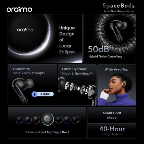 Oraimo SpaceBuds Hybrid ANC True Wireless Earbuds (OTW-630)