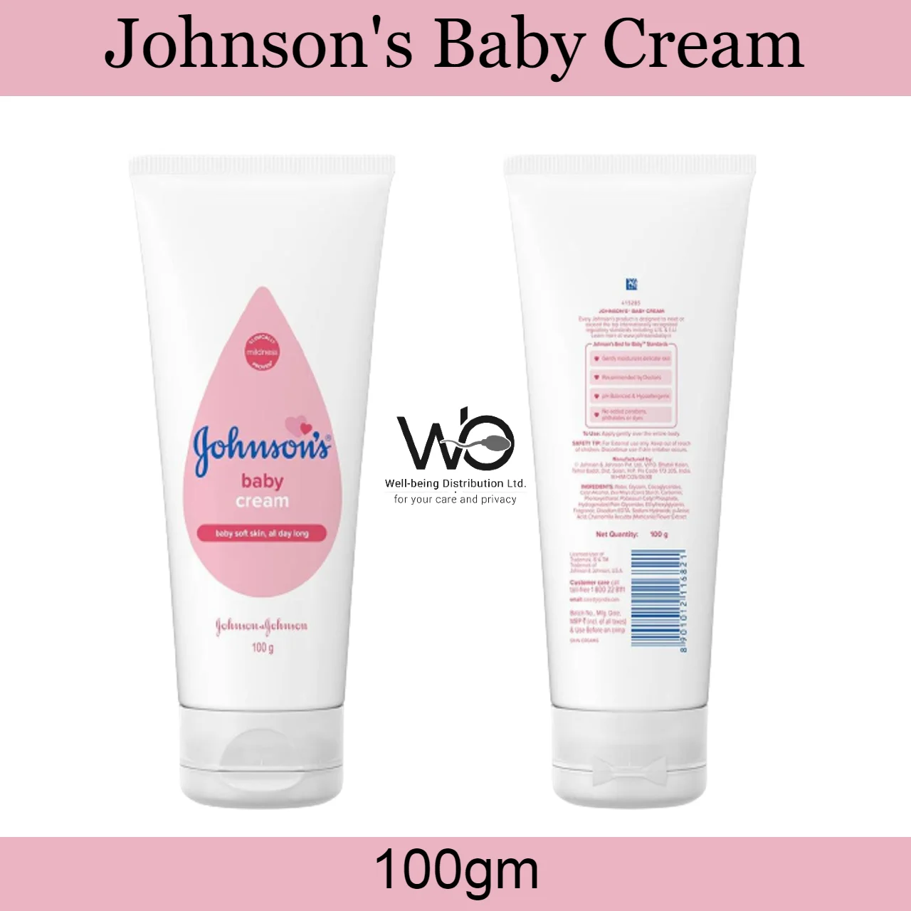 Johnson’s Baby Cream Pink – 100gm (Made in India)
