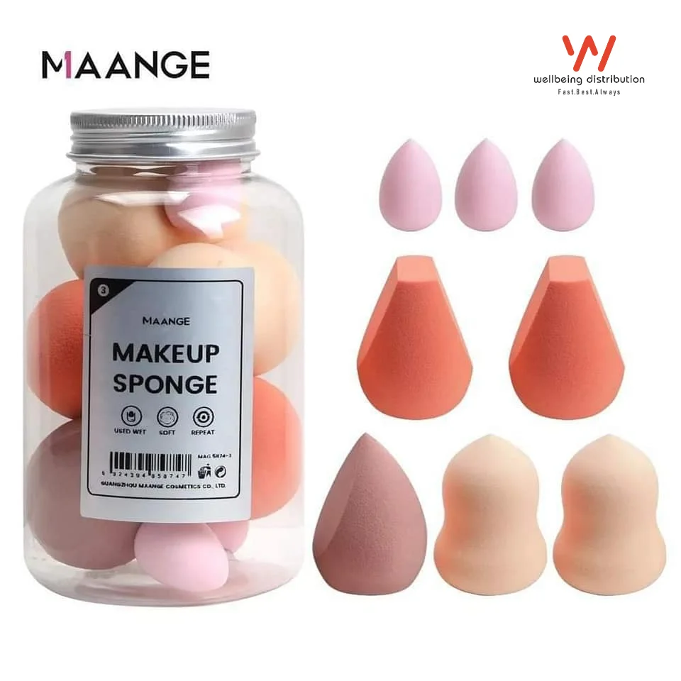 MAANGE 8Pcs Bottled Beauty Sponge Soft Makeup Sponges Blender For Ladies Multicolor Makeup Puff