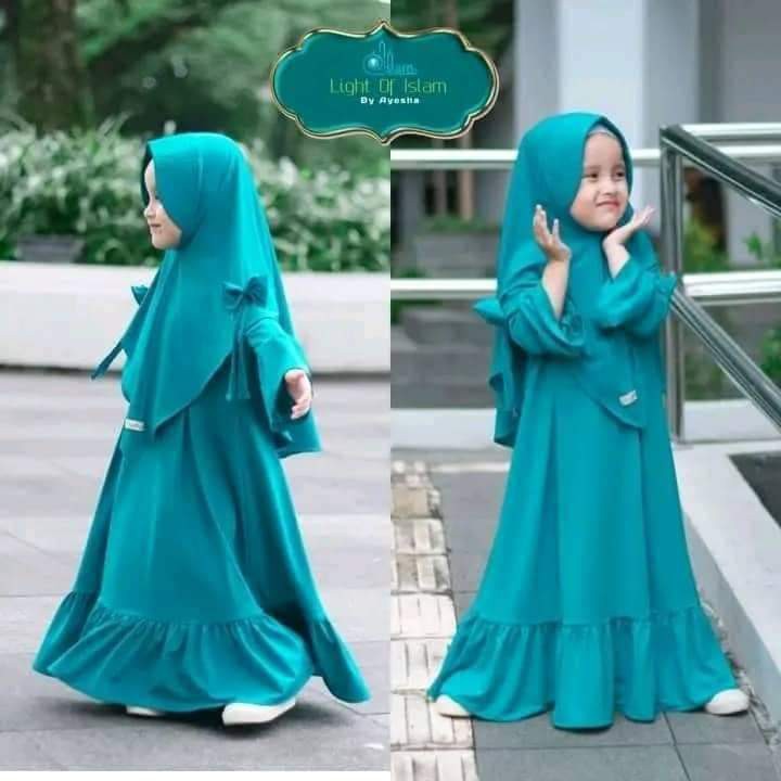 Light green Color Large Baby Borka Set 7-12Y