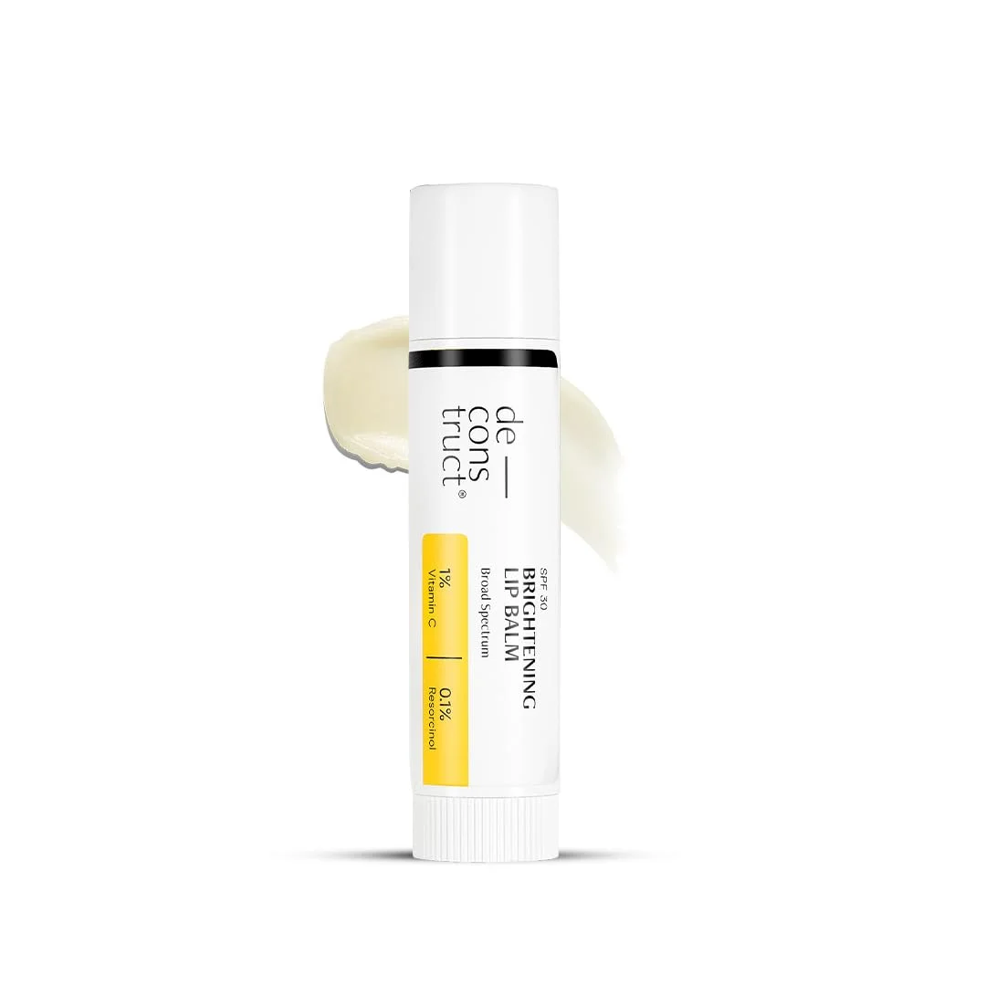 Deconstruct Brightening Lip Balm with SPF 30 4gm | Vitamin C & Resorcinol | Moisturizes & Brightens Pigmented Lips | Murumuru Butter for Dry Lips | Lip Balm for Men & Women| INDIA