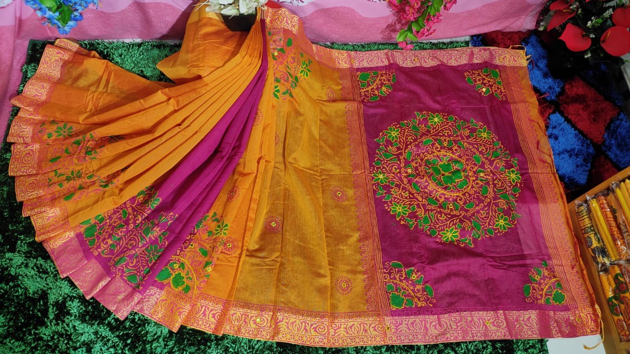 Embroidered Dupion Silk Saree