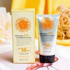 3W Clinic Intensive UV Sunblock Cream SPF50 Pa+++ 70ml | For Make up Base Use Also