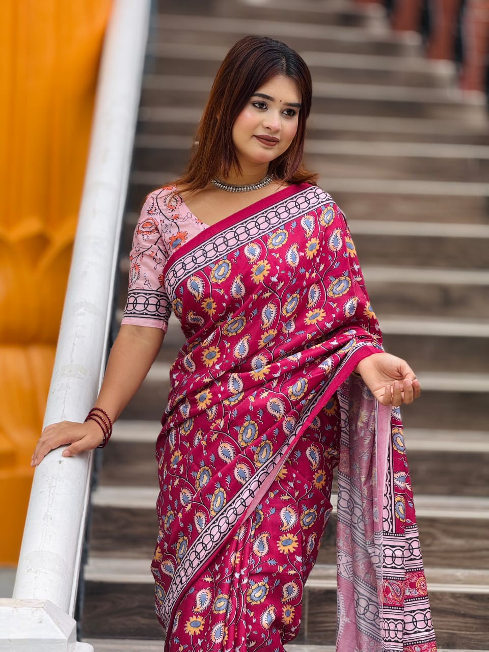 Digital Print saree with blouse piece