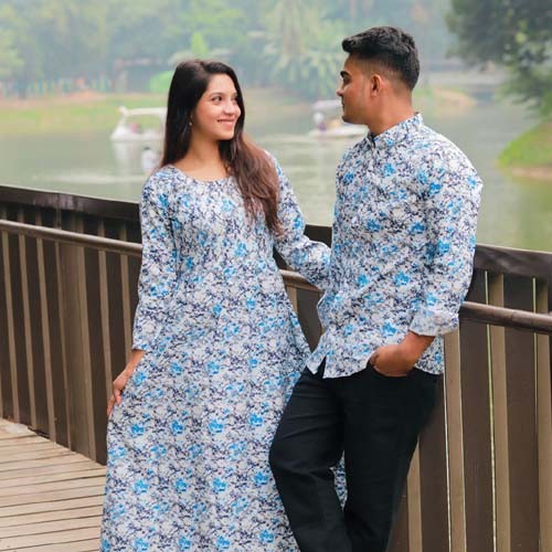 Shirt and Gown Couple Dress