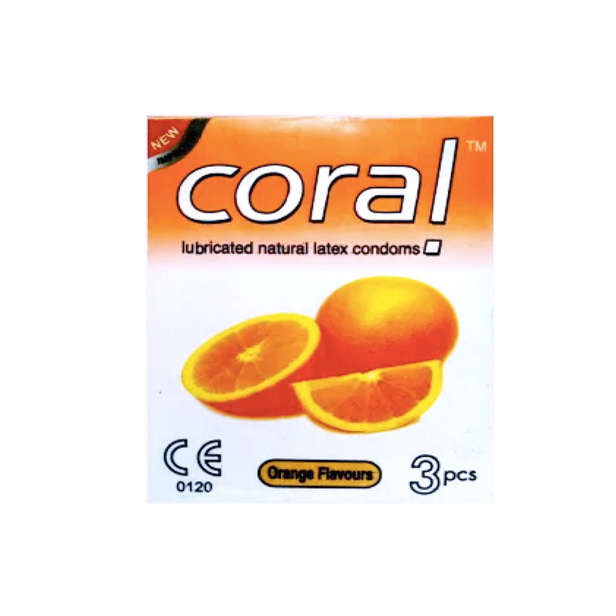 Coral-orange natural latex condom For Men | single pack 3pcs | Made In Malaysia