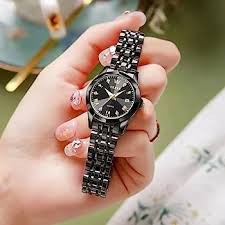 Butter Fly Lock OLEVS Watch for Women Black