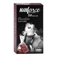 Manforce Chocolate Flavor Condoms 10pcs Pack | Dotted, Ribbed & Contoured Condom for Men | India