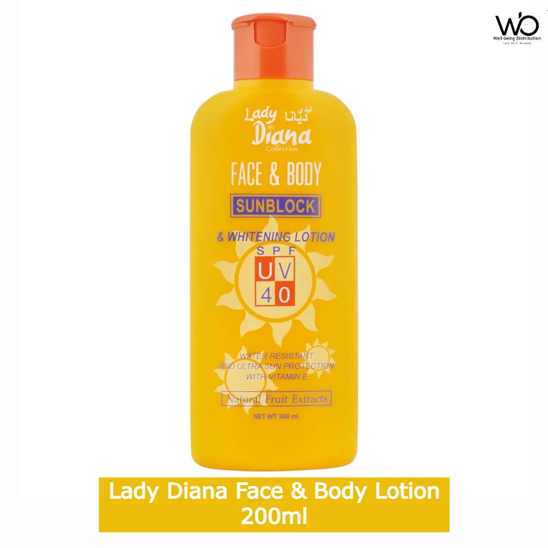 Lady Diana Sunblock SPF UV 40 Face & Body Lotion 200ml (Made in UAE)