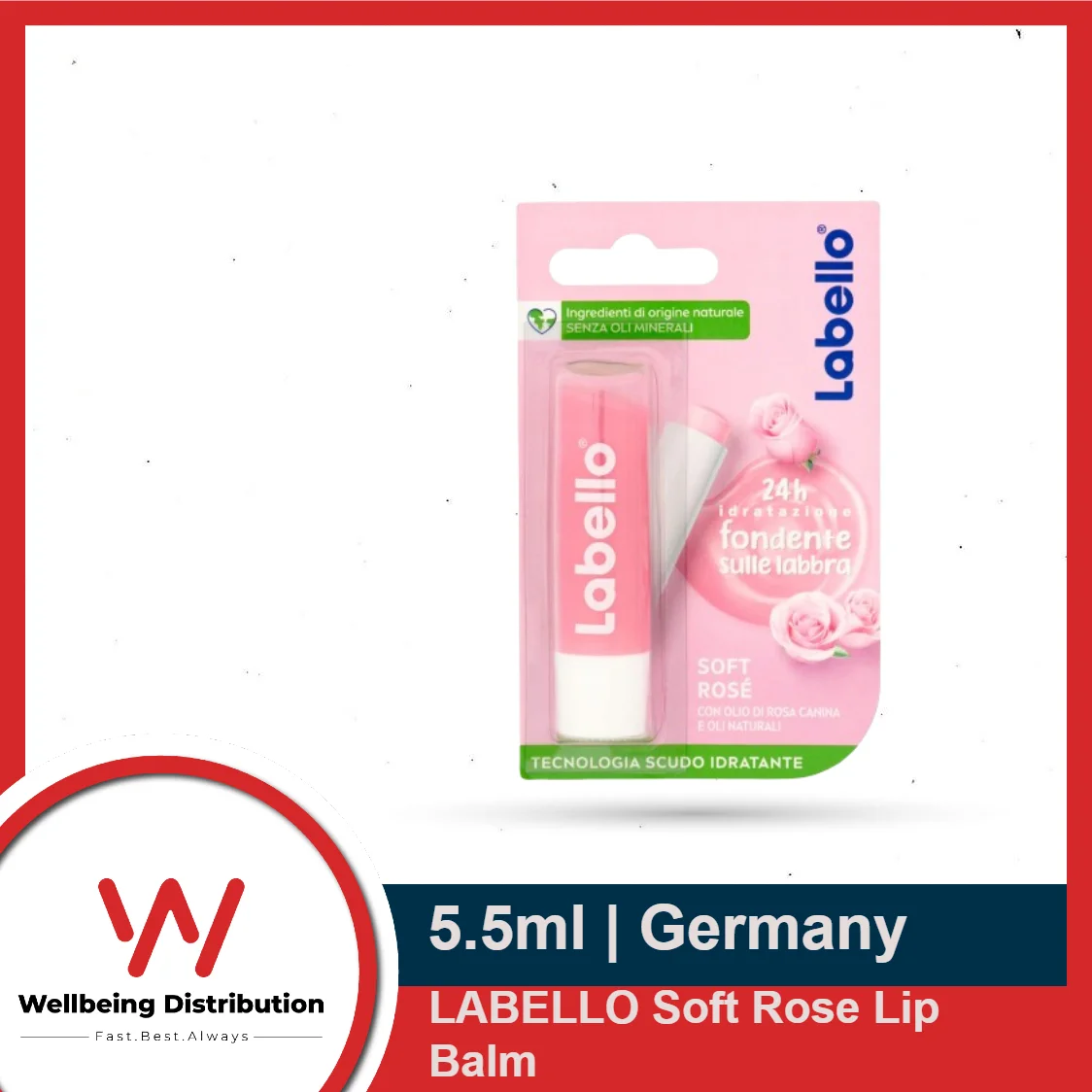 LABELLO Soft Rose Lip Balm 5.5ml