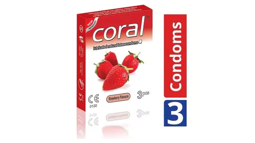 Coral Strawberry Extra Performance Condom | Single 3pcs Pack | Malaysia