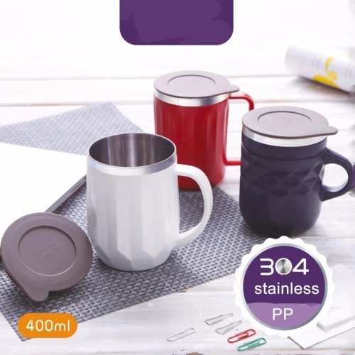 Insulated Stainless Steel Portable Thermal Coffee Mug 400ml