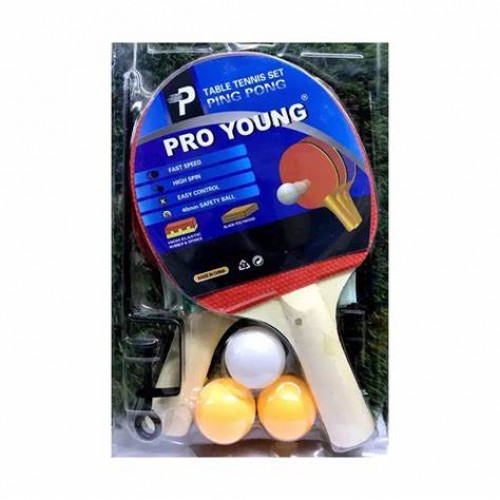 Pro Young Table Tennis Racket Set with 3 Balls Ping Pong Paddle for Match Training