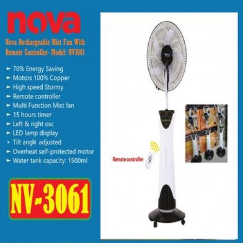 Nova NV-3061 Electric AC-DC Charger Mist Fan