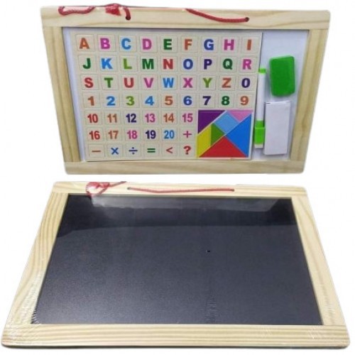 Wooden Frame Double Sided Magnetic Whiteboard 10X8 IN