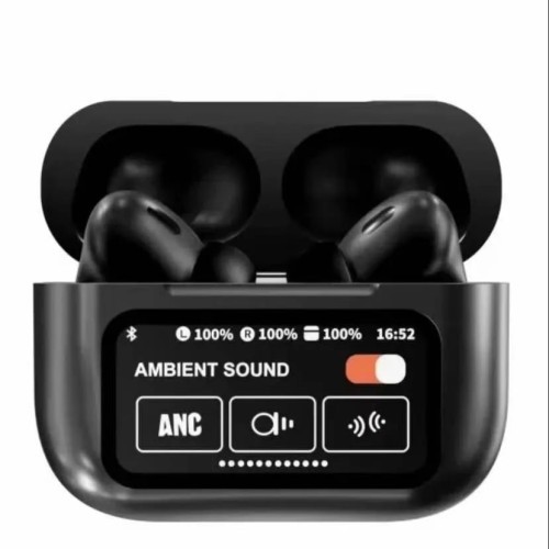 A9 pro ANC Earbuds With Digital Display Touch Screen In-Ear Earbuds ANC/ENC TWS Touch Screen Noise Cancelling LED Alarm Clock Customize Screen Adjustable Equalizer