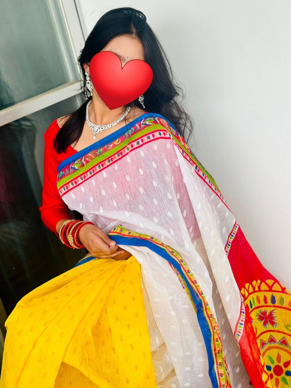 half silk saree pic