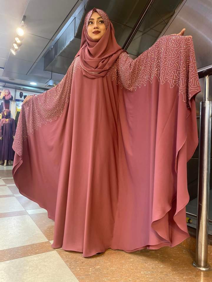 Simple Dress Abaya Borka With Hijab For Girl