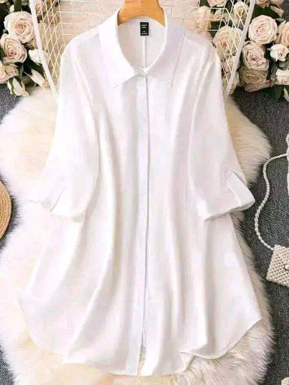 White  Color Semi Long Tops