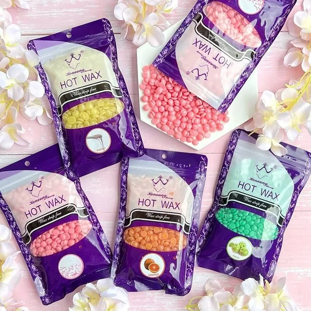 Konsung Beauty Strip Free Hot Wax For Body Hair Removal 100g Pack – Black, Pink, Tea Tree, Apple, Orange, Chocolate Flavor Wax