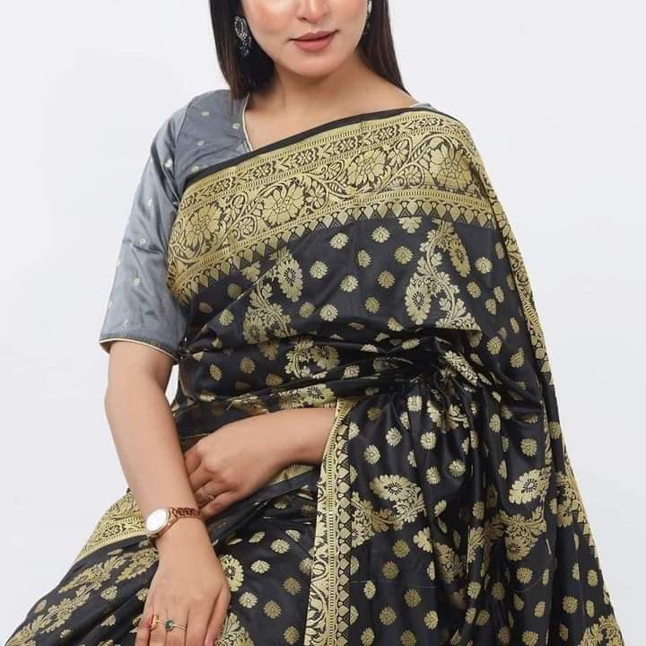 Black Color Silk Cotton Saree