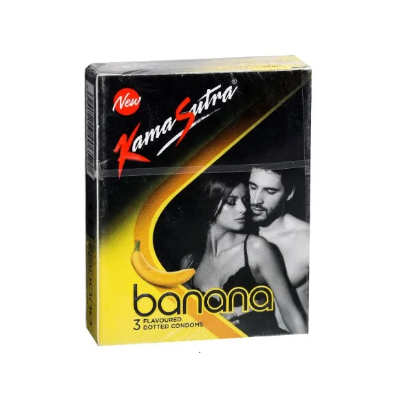 Kamasutra Condoms for Men – Banana Flavor Dotted Condom – 10pcs / 3pcs Pack (Made in India)