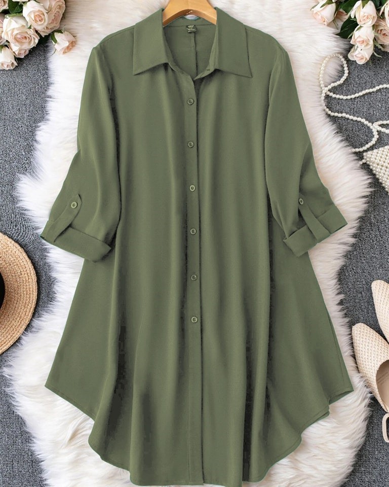 Olive Color semi Long Tops