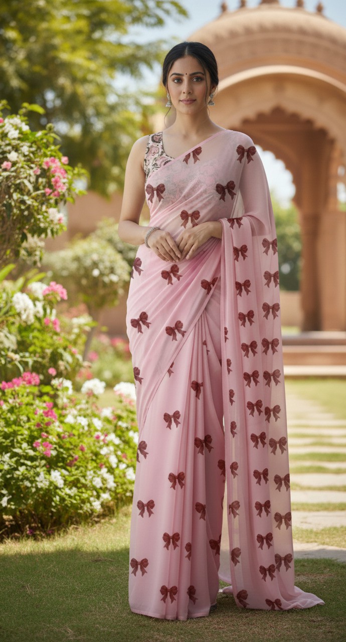 Classic Georgette Shimmer Queen Saree
