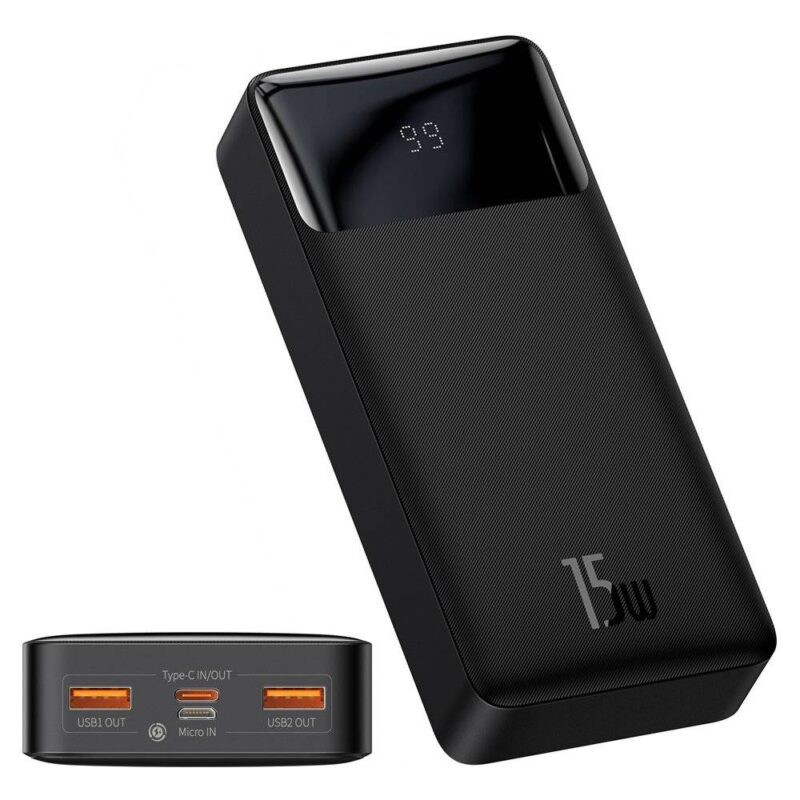 REMAX FCP-2 20000mAh Power Bank with 4 Built-in Cables – Black