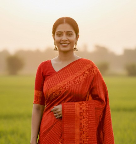 Elegant Cotton Saree with Matching Blouse